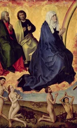 De Maagd die bemiddelt voor de mensheid, detail van het Laatste Oordeel, c. 1451